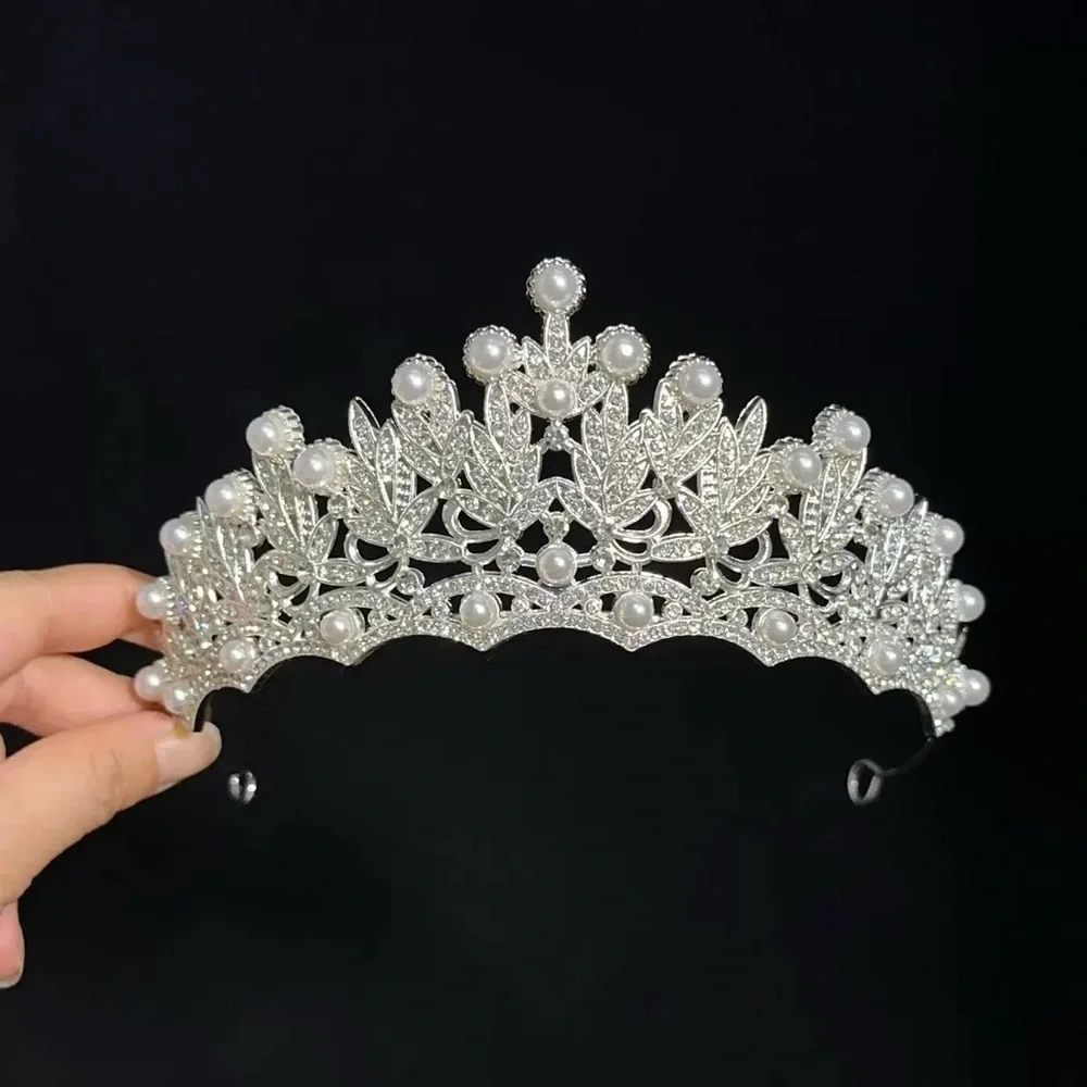 Pearl & Crystal Silver Bridal Tiara